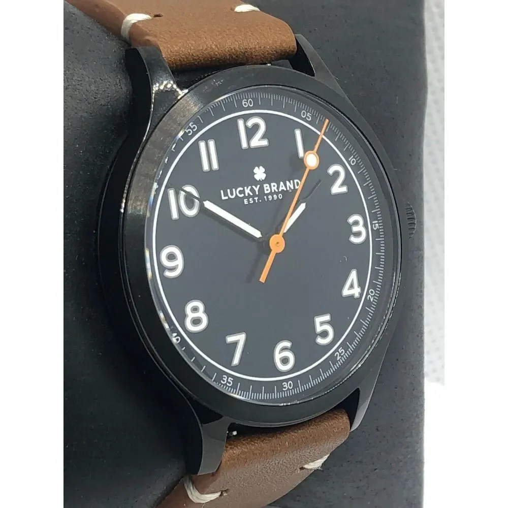 Lucky Brand LW00101 Women's Brown Leather Analog Black Dial Quartz Watch OP261
